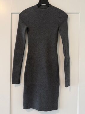 Aritzia dark grey ribbed bodycon dress